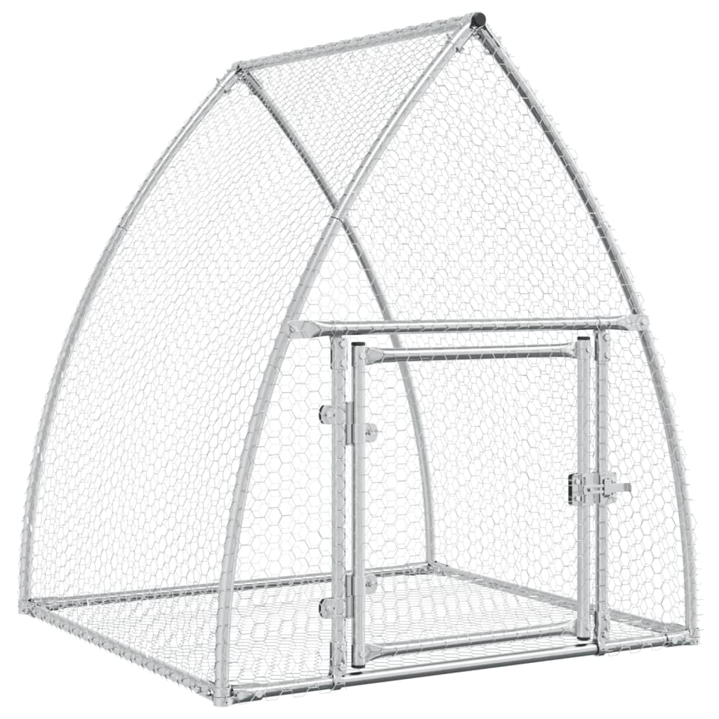 Vidaxl Rabbit Hutch 100x105x120 cm galvaniseret stål sølvfarvet