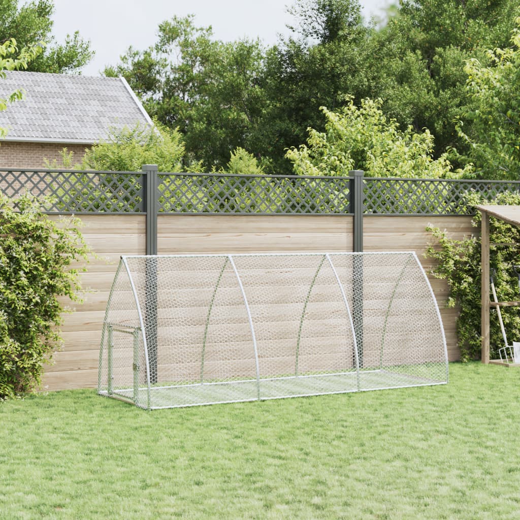 Vidaxl Rabbit Hutch 300x105x120 cm galvaniseret stål sølvfarvet