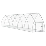 Vidaxl Rabbit Hutch 600x105x120 cm galvaniseret stål sølvfarvet