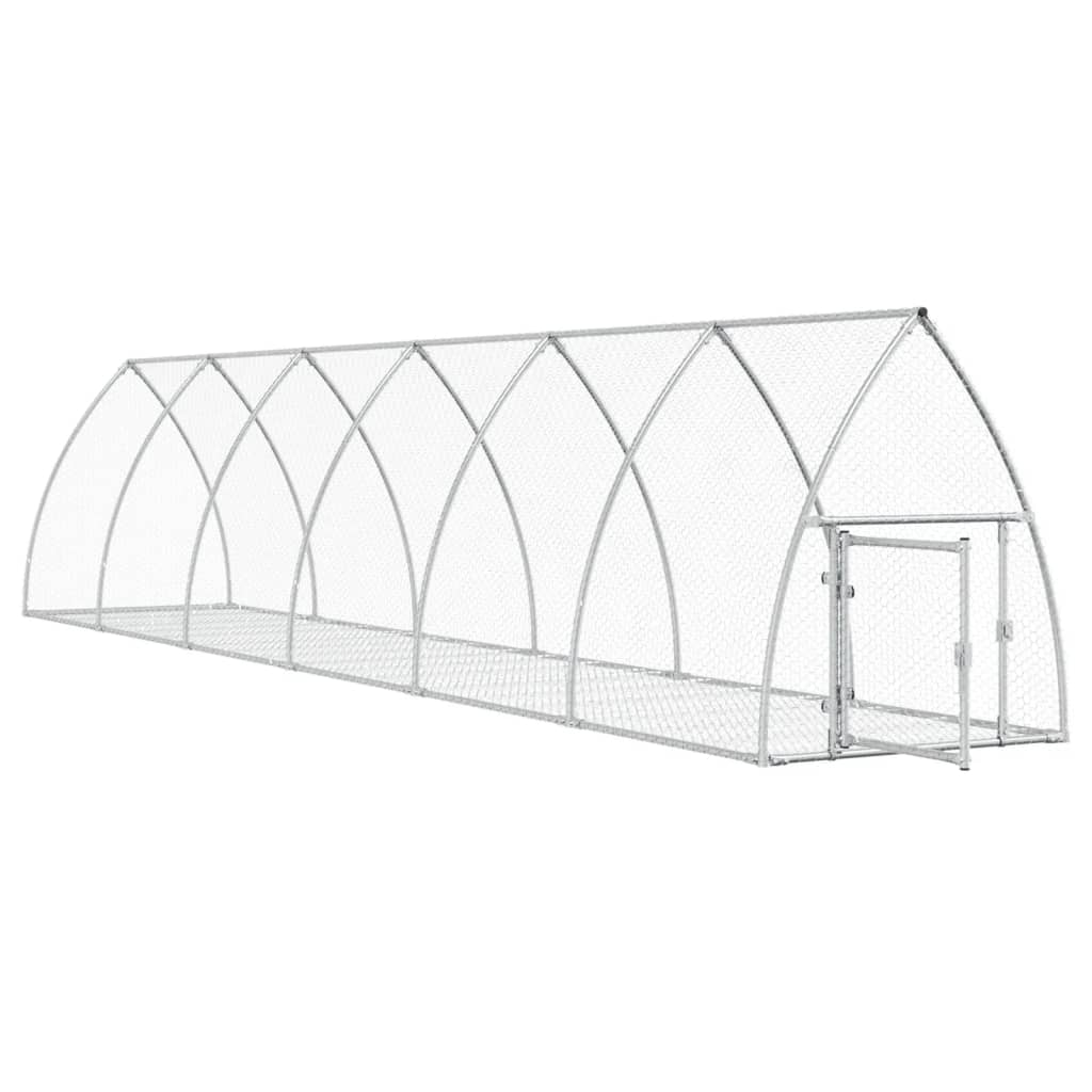 Vidaxl Rabbit Hutch 600x105x120 cm galvaniseret stål sølvfarvet