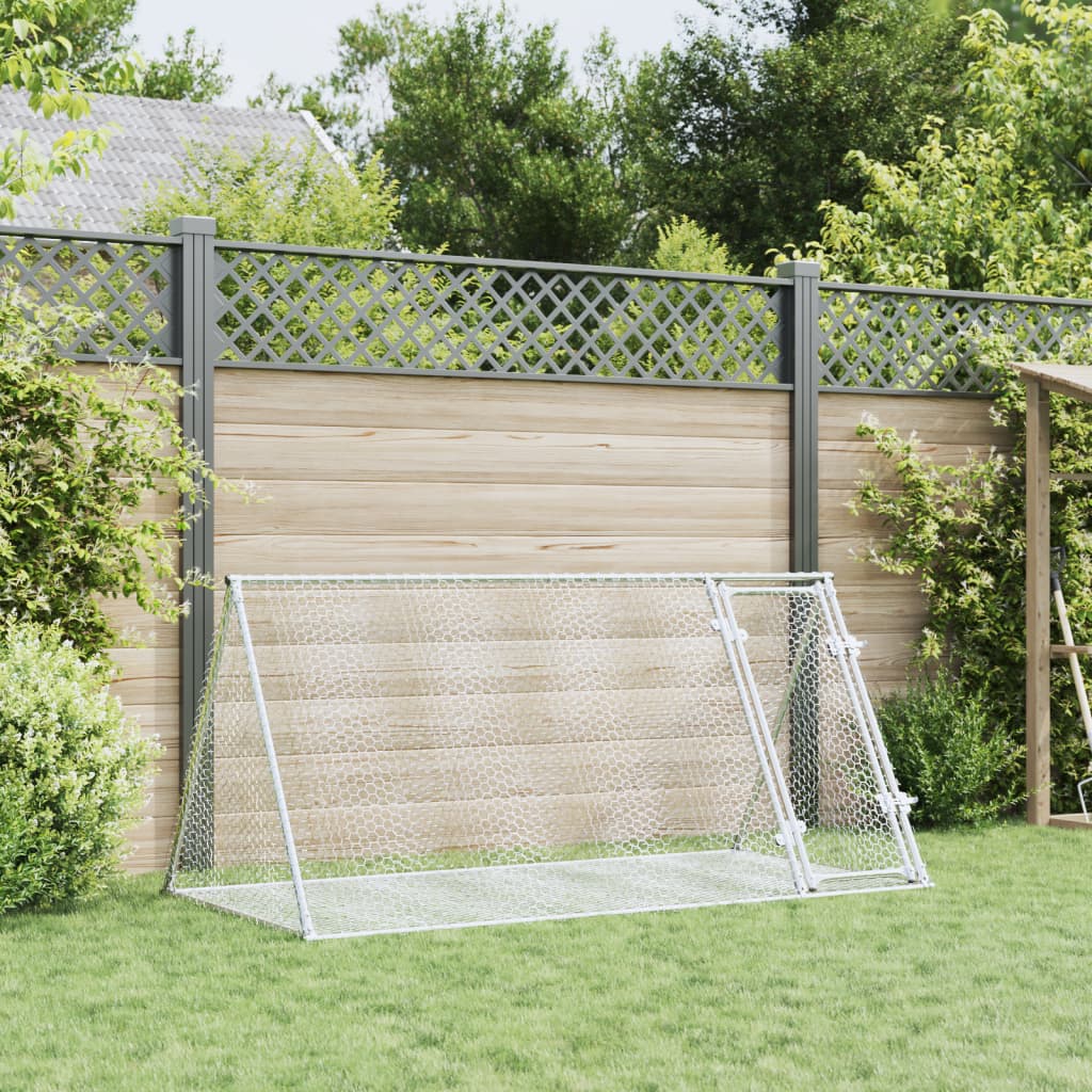 Vidaxl Rabbit hutch 200x105x91 cm galvanized steel silver colored