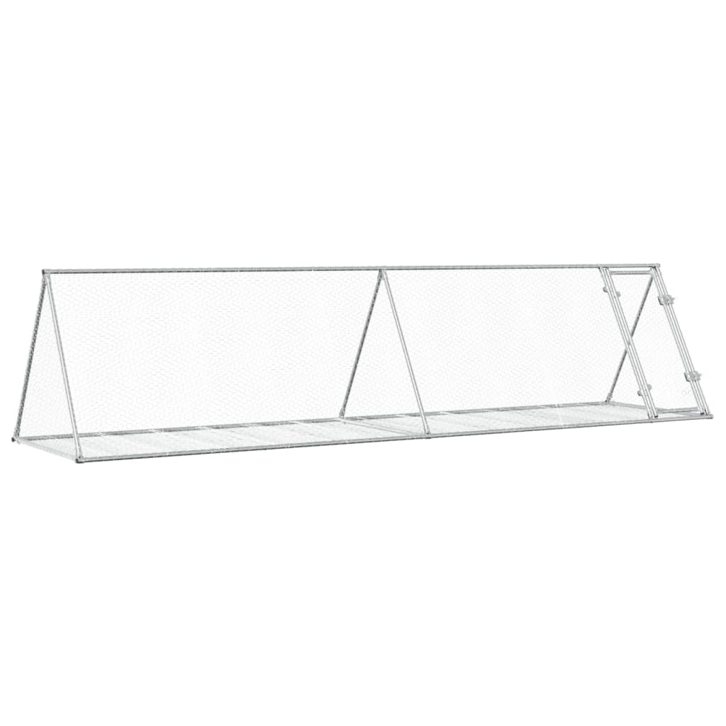 Vidaxl Rabbit Hutch 400x105x91 cm ocynkowana stalowa srebrna kolorowa