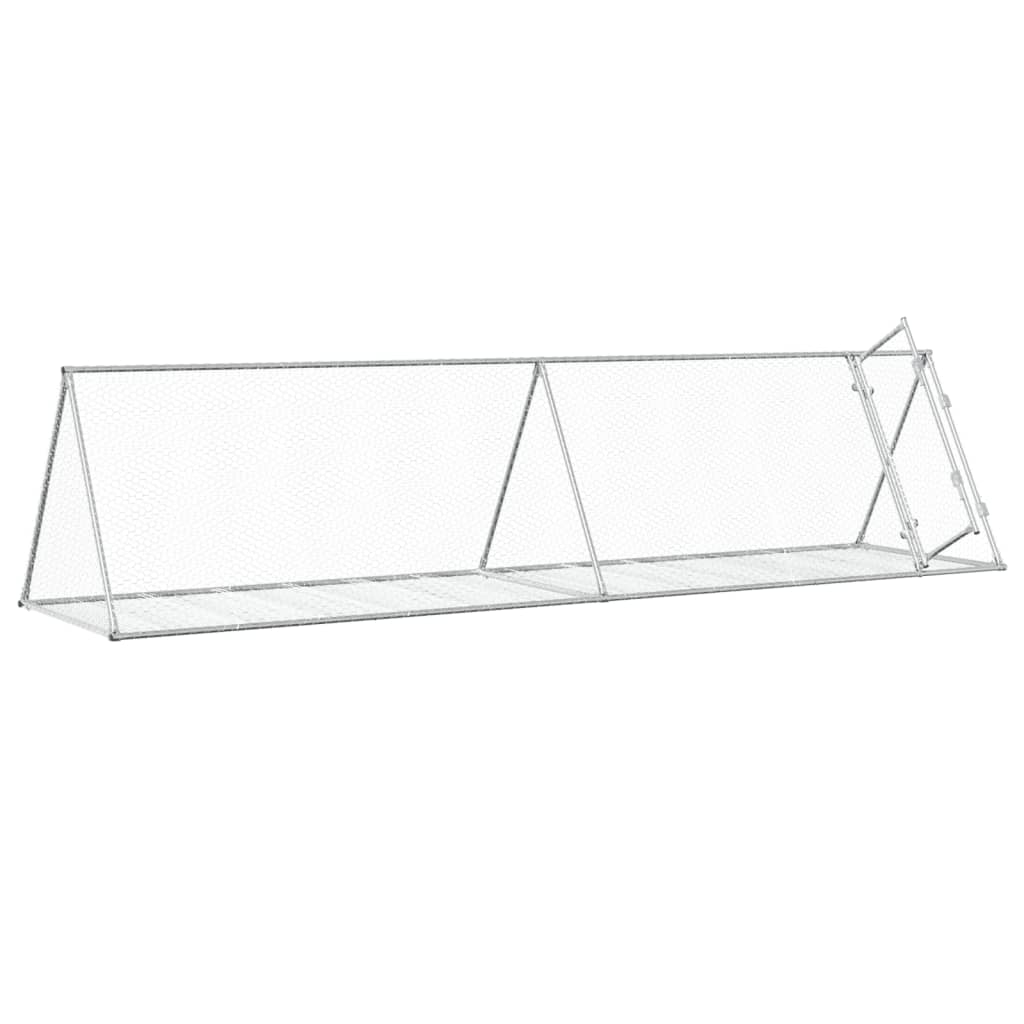 Vidaxl Rabbit Hutch 400x105x91 cm ocynkowana stalowa srebrna kolorowa