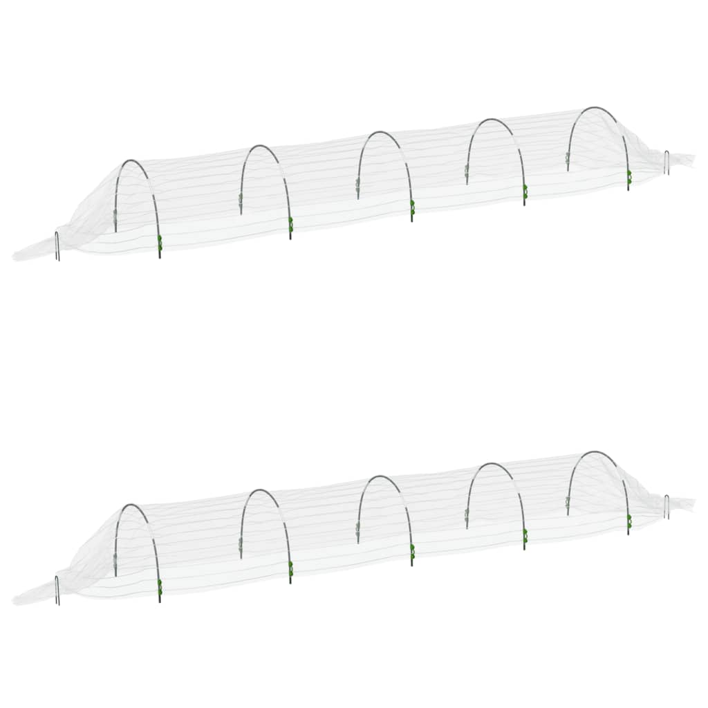 Vidaxl grow tunnels 2 pcs 1.5x5 m fiber optic and polypropene