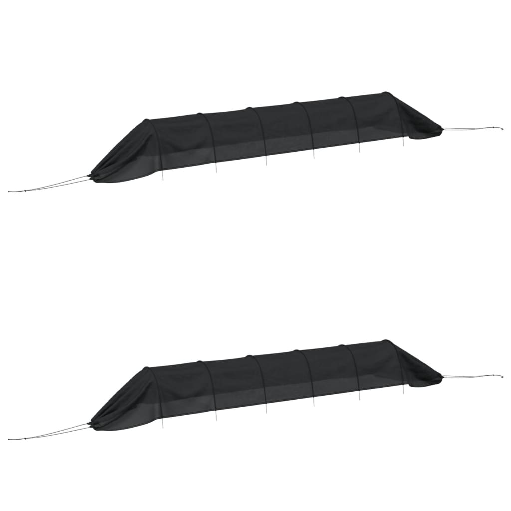 Vidaxl Grow Tunnels 2 st de acero y polietileno negro