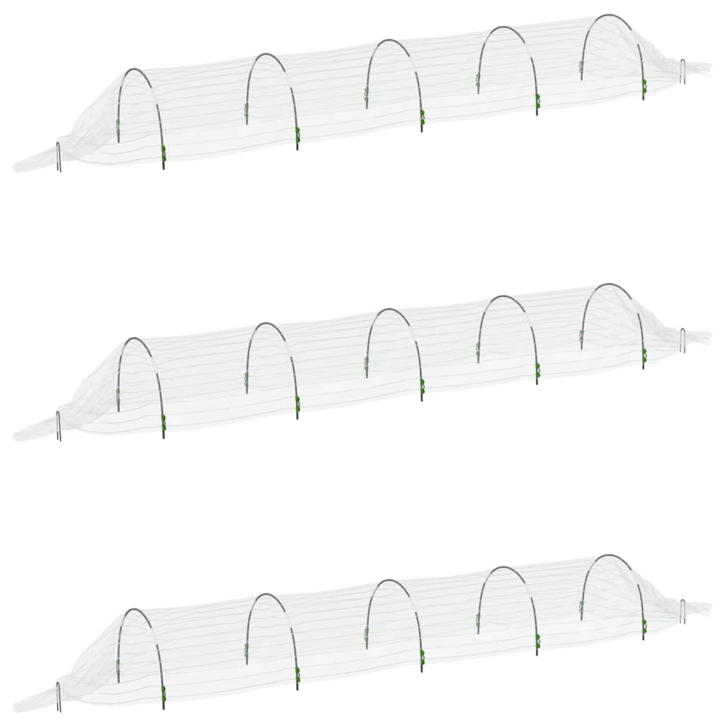Vidaxl grow tunnels 3 st 1.5x5 m fiber optic and polypropene
