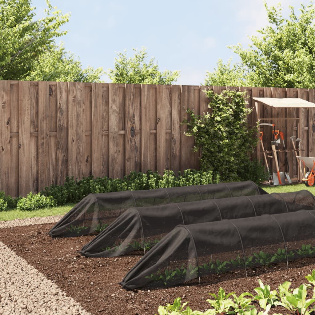 Vidaxl Grow Tunnels 3 st de acero y polietileno negro