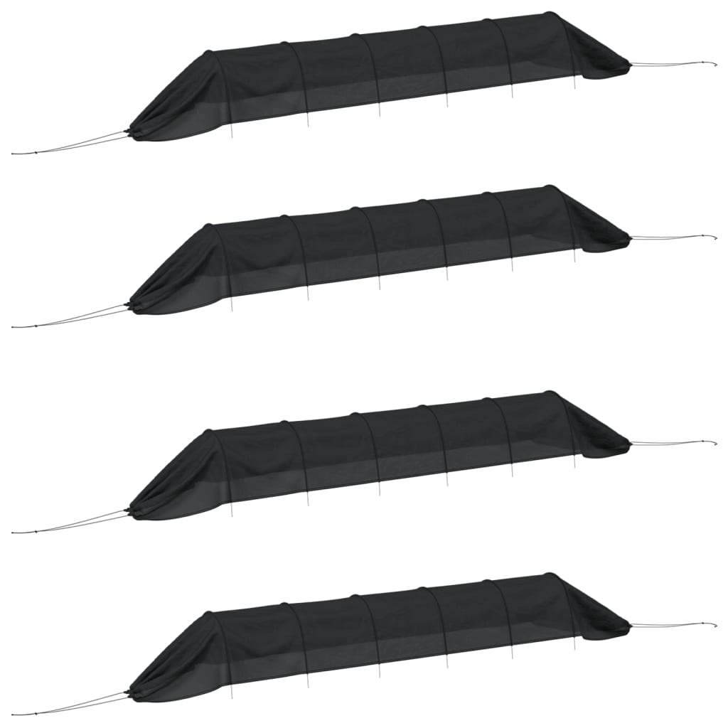 Vidaxl Grow Tunnels 4 st de acero y polietileno negro