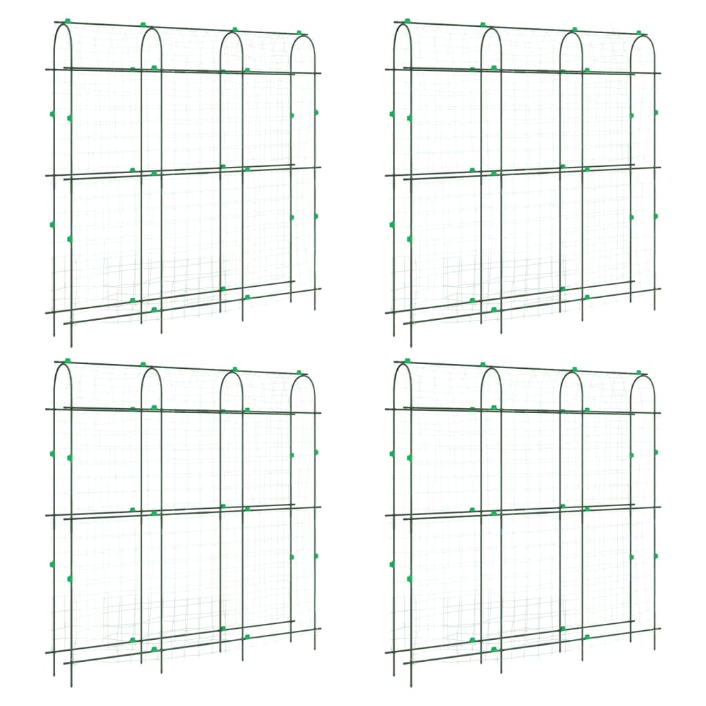 Vidaxl Bastos de escalada de plantas 4 PC Acero al marco de U