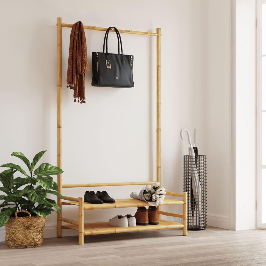 Estante de ropa Vidaxl con estantes de 103x40x183 cm de bambú