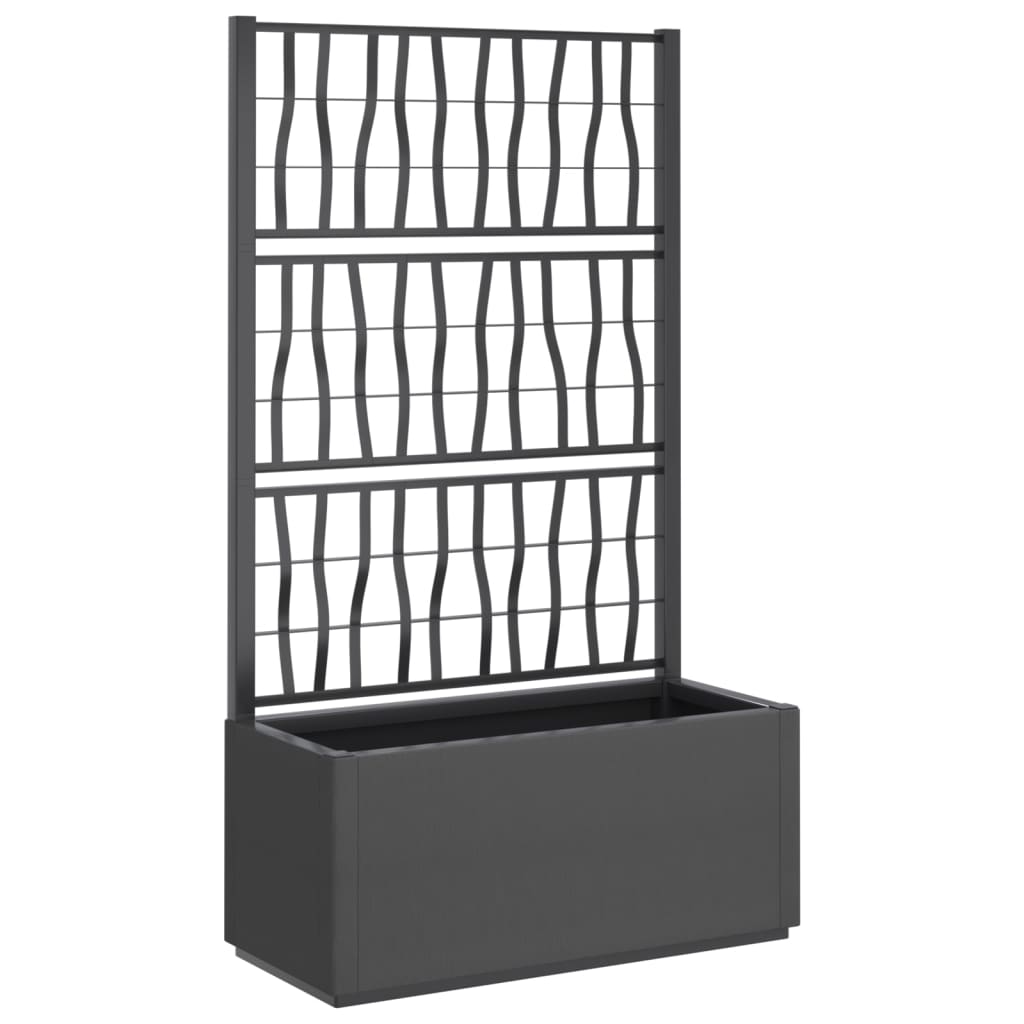 VidaXL Plannet with slat 80x36x140 cm Polypropene dark gray