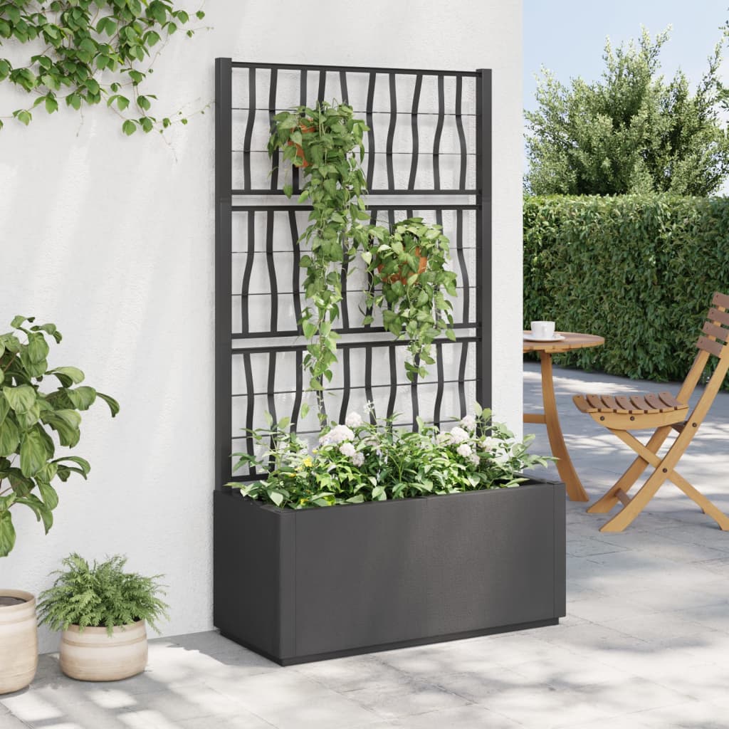 VidaXL Plannet with slat 80x36x140 cm Polypropene dark gray