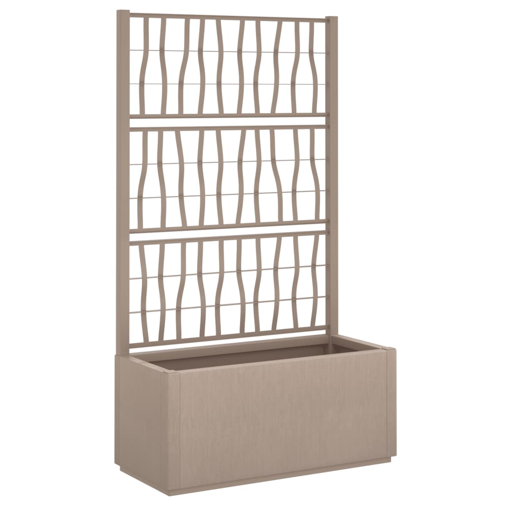 VidaXL Planter with Latwerk 80x36x140 cm Polypropene light brown