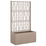 VidaXL Planter with Latwerk 80x36x140 cm Polypropene light brown