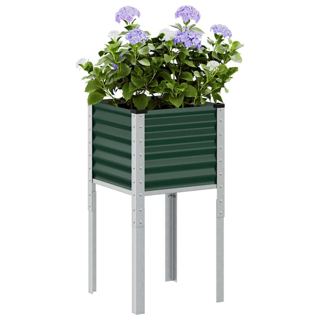 Vidaxl Planungskëscht 45x45x88 cm Stahl gréng