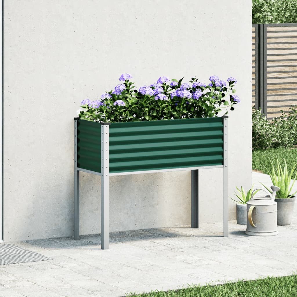 Vidaxl Planung Këscht 100x41x90 cm Stahl gréng