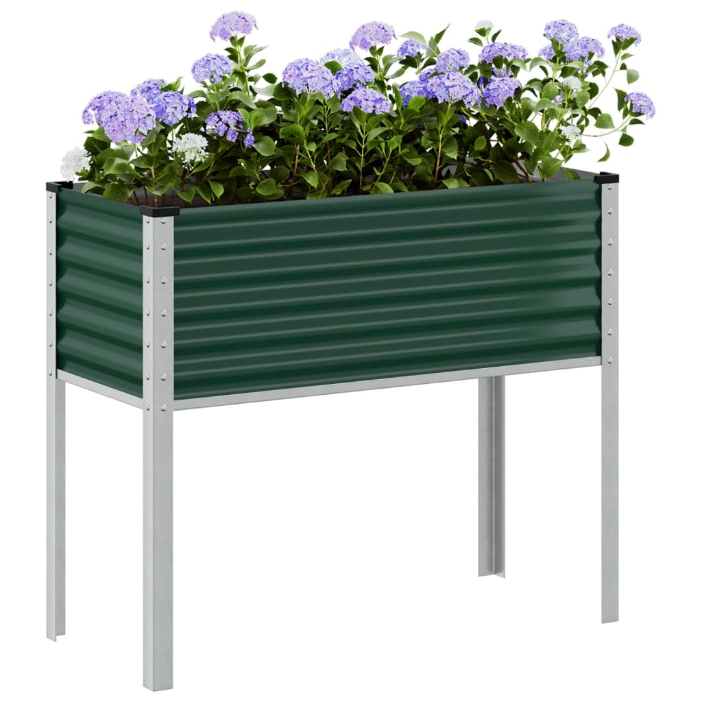 Vidaxl Planung Këscht 100x41x90 cm Stahl gréng