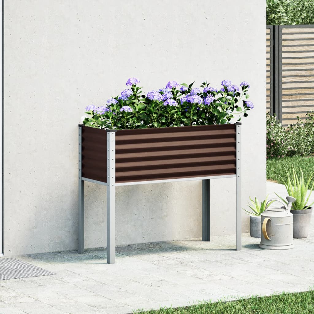 Vidaxl Planning Box 100x41x90 cm ocelová hnědá
