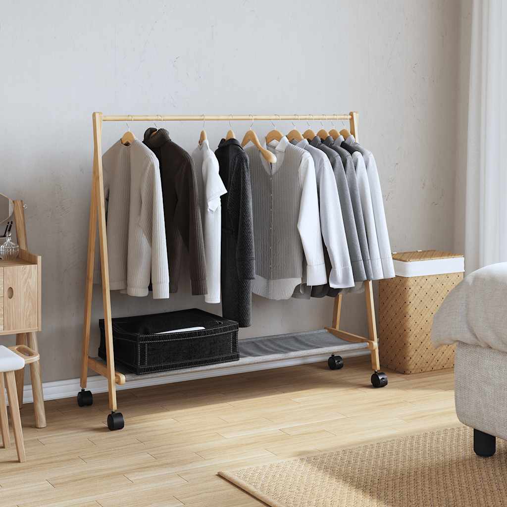 Vidaxl Kleedung Rack mat Regaler a Rieder 106x34x106,5 cm Bambus