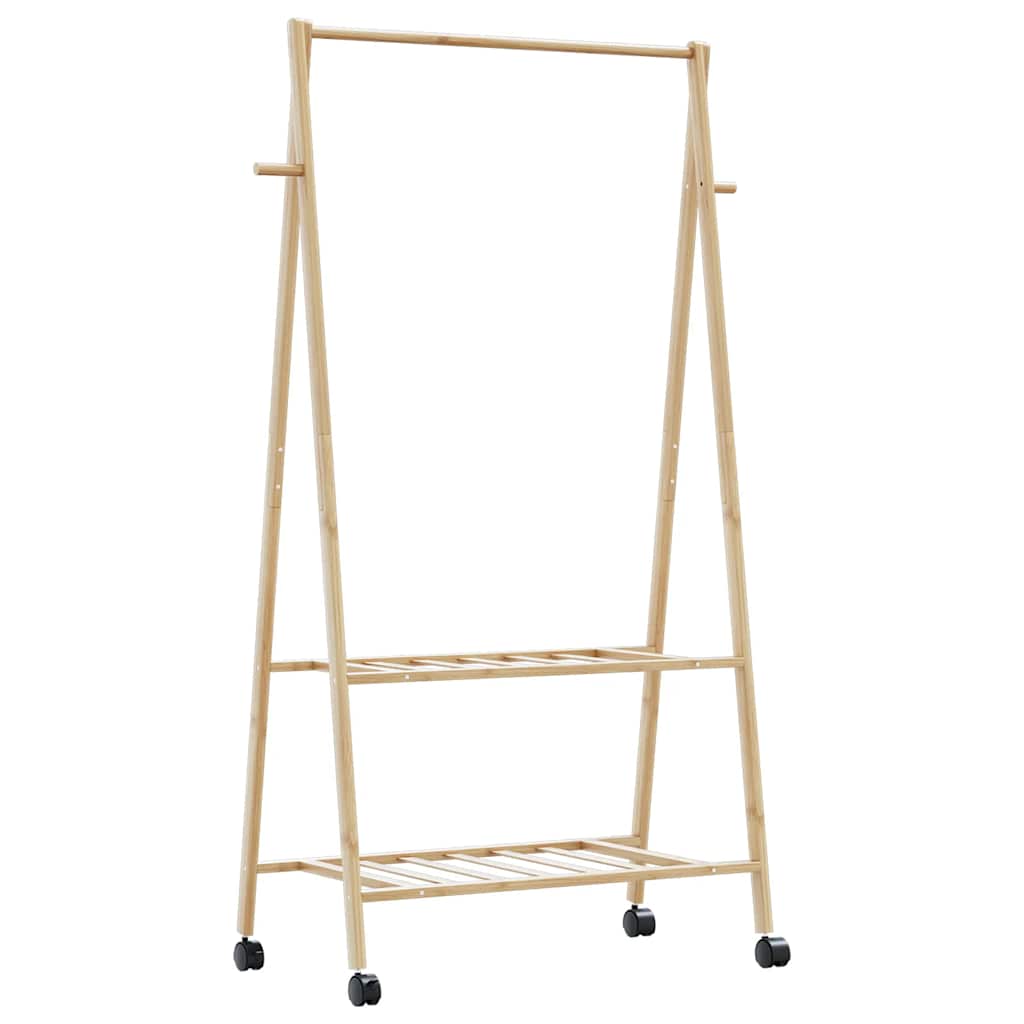 Vidaxl Kleedung Rack mat Regaler a Rieder 96x45,5x155.5 cm Bambus