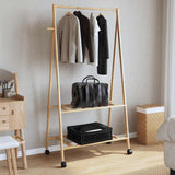 Vidaxl Kleedung Rack mat Regaler a Rieder 96x45,5x155.5 cm Bambus