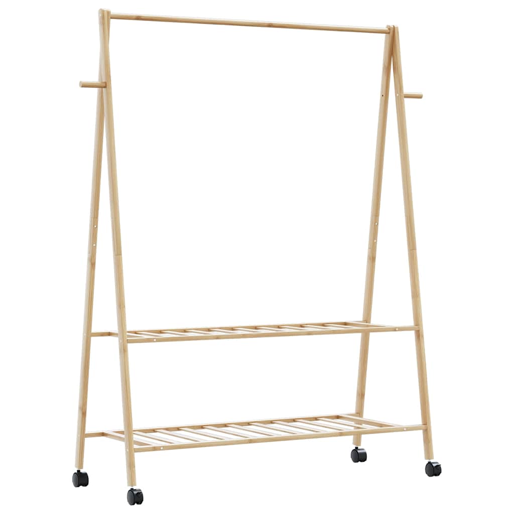 Vidaxl Kleedung Rack mat Regaler a Rieder 132x45,5x155.5 cm Bamboo