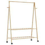 Vidaxl Kleedung Rack mat Regaler a Rieder 132x45,5x155.5 cm Bamboo
