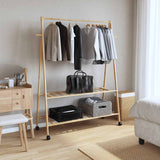 Vidaxl Kleedung Rack mat Regaler a Rieder 132x45,5x155.5 cm Bamboo