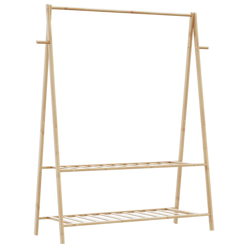 Vidaxl Kleeder Rack mat Regaler 132x45.5x15,5 cm Bambus