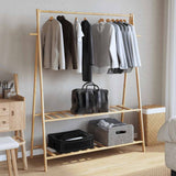 Vidaxl Kleeder Rack mat Regaler 132x45.5x15,5 cm Bambus