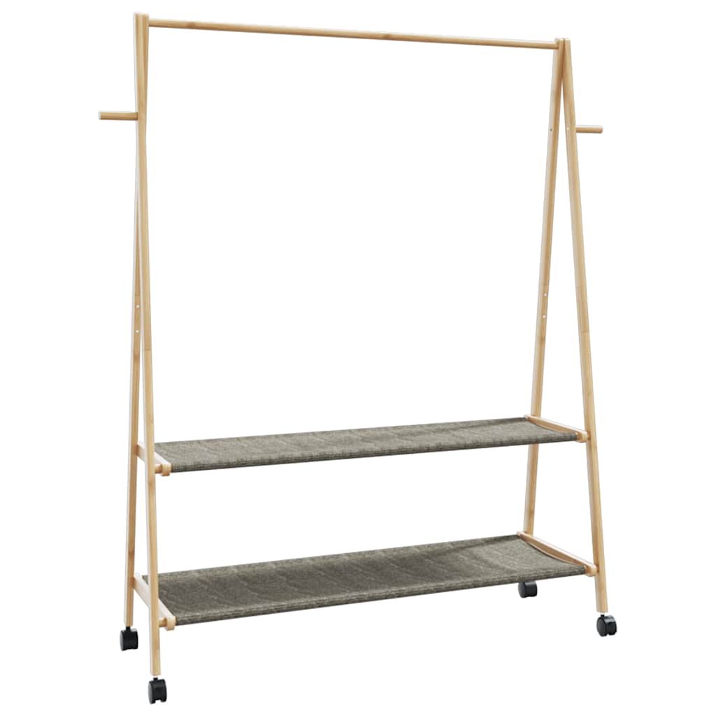 Vidaxl Kleedung Rack mat Regaler a Rieder 132x45,5x155.5 cm Bamboo