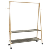 Vidaxl Kleedung Rack mat Regaler a Rieder 132x45,5x155.5 cm Bamboo