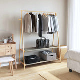 Vidaxl Kleeder Rack mat Regaler 132x45.5x15,5 cm Bambus