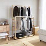 Vidaxl Clothing rack with shelves and wheels 90x35x155 cm bamboo