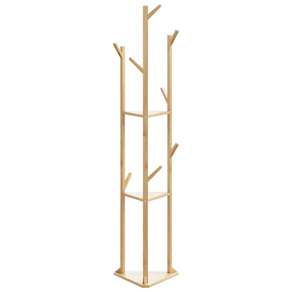 Vidaxl Mantel Rack mat Haken a Regaler 39x33x16 cm Bambus