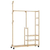 Vidaxl Clothing rack with shelves and wheels 100x38x175.5 cm bamboo
