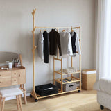 Vidaxl Clothing rack with shelves and wheels 100x38x175.5 cm bamboo