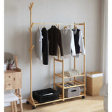 Vidaxl Clothing rack with shelves and wheels 100x38x175.5 cm bamboo