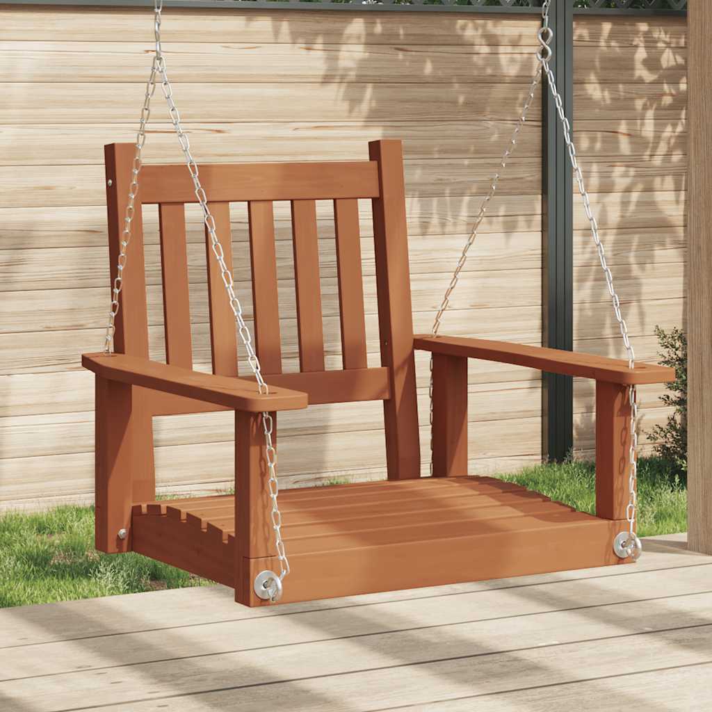 Vidaxl Garden Swing sedia con collane metalliche in pino solido marrone