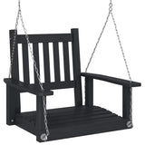 Vidaxl Garden Swing stol s kovinskimi ogrlicami Trdna pinewood črna
