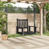 Vidaxl Garden Swing stol s kovinskimi ogrlicami Trdna pinewood črna