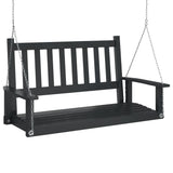 Vidaxl Garden Swing Bench s kovinskimi ogrlicami Trdna pinewood črna