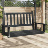 Vidaxl Garden Swing Bench s kovinskimi ogrlicami Trdna pinewood črna