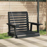 VidaXL garden swing chair with metal necklaces solid pinewood black