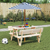 Vidaxl Parasol per bambini con palo in legno Ø120x140 cm