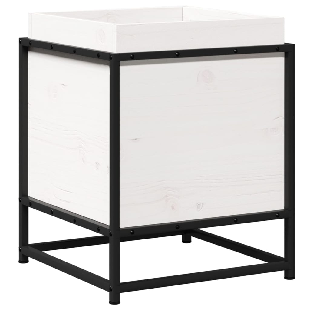 Vidaxl Planning Box 40x40x50 cm pevná borovice bílá