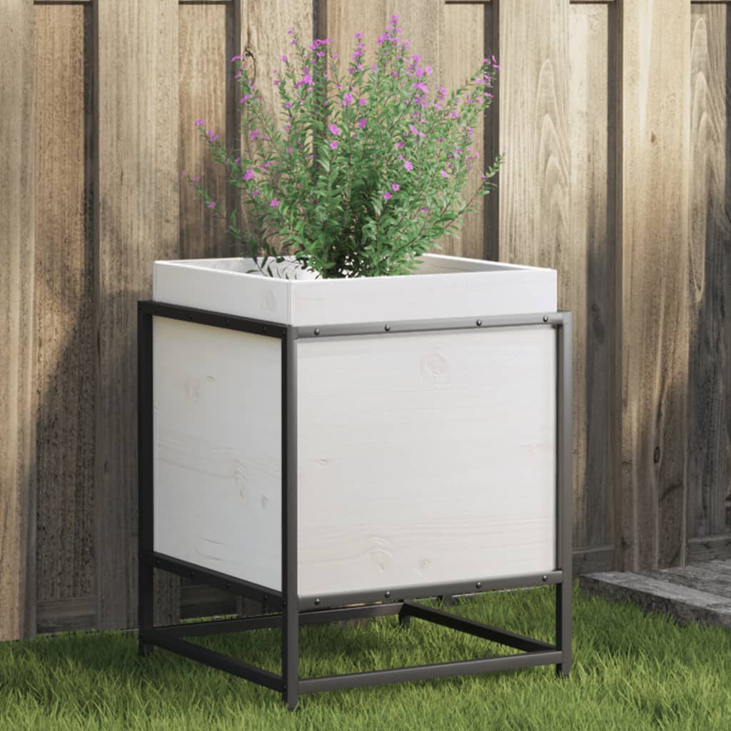 Vidaxl Planning Box 40x40x50 cm pevná borovice bílá