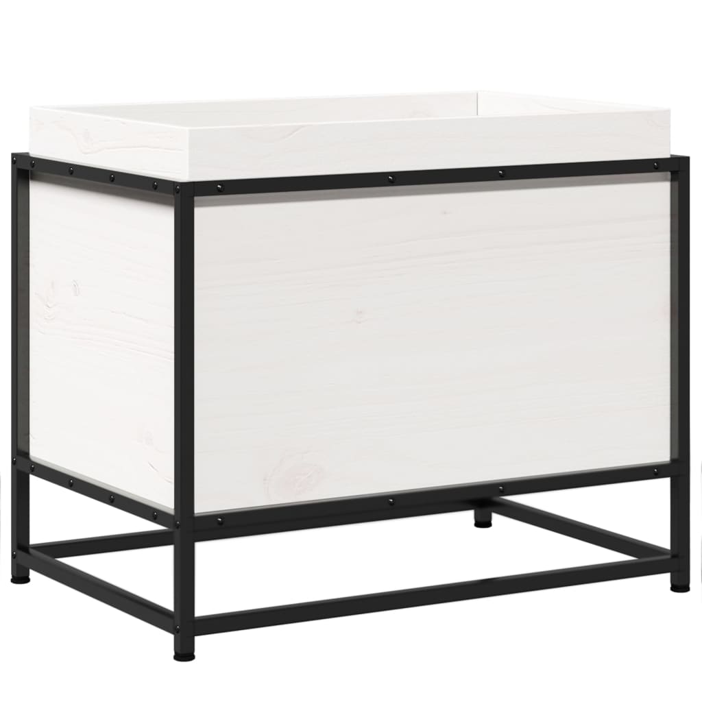 Vidaxl Planning Box 60x40x50 cm pevná borovice bílá