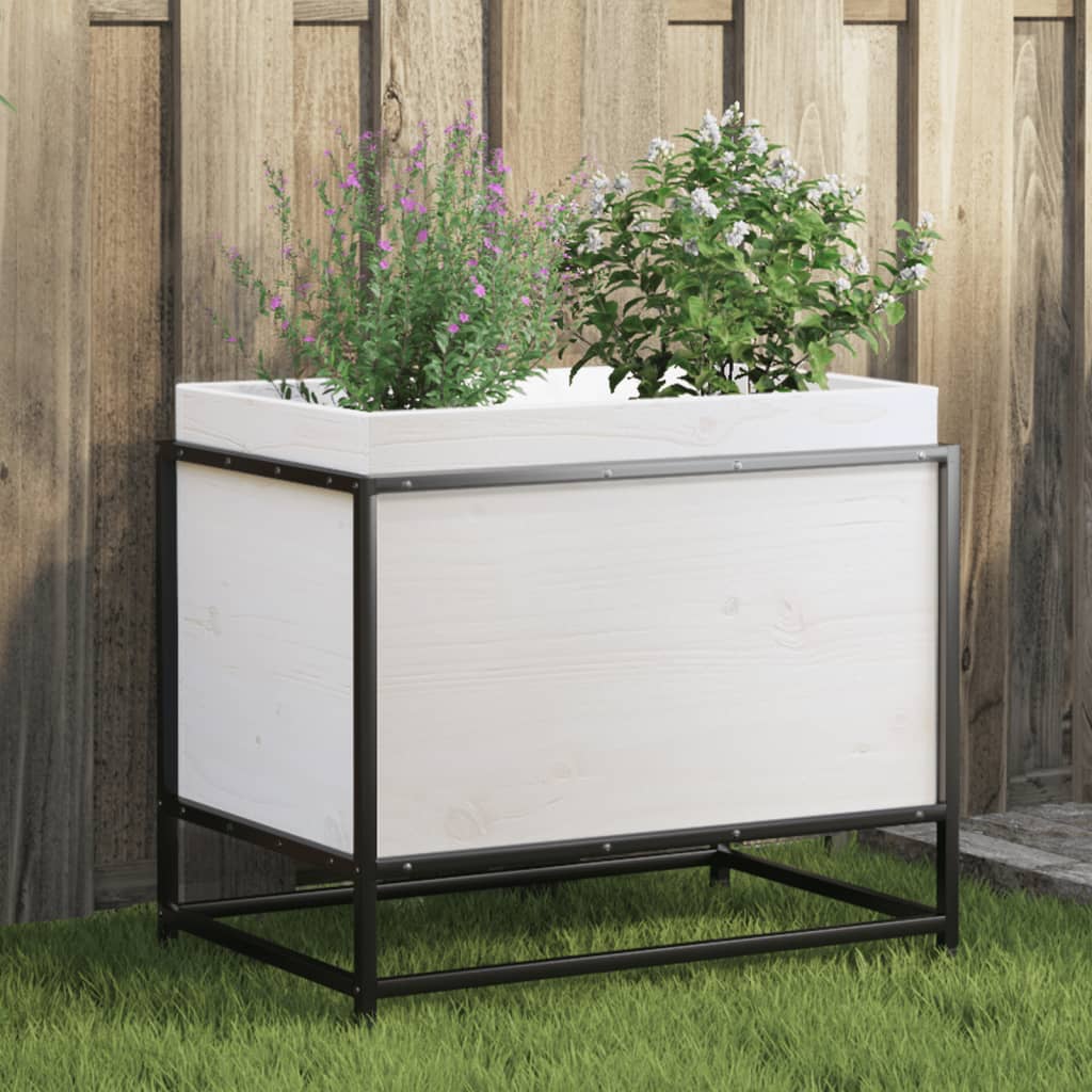 Vidaxl Planning Box 60x40x50 cm pevná borovice bílá