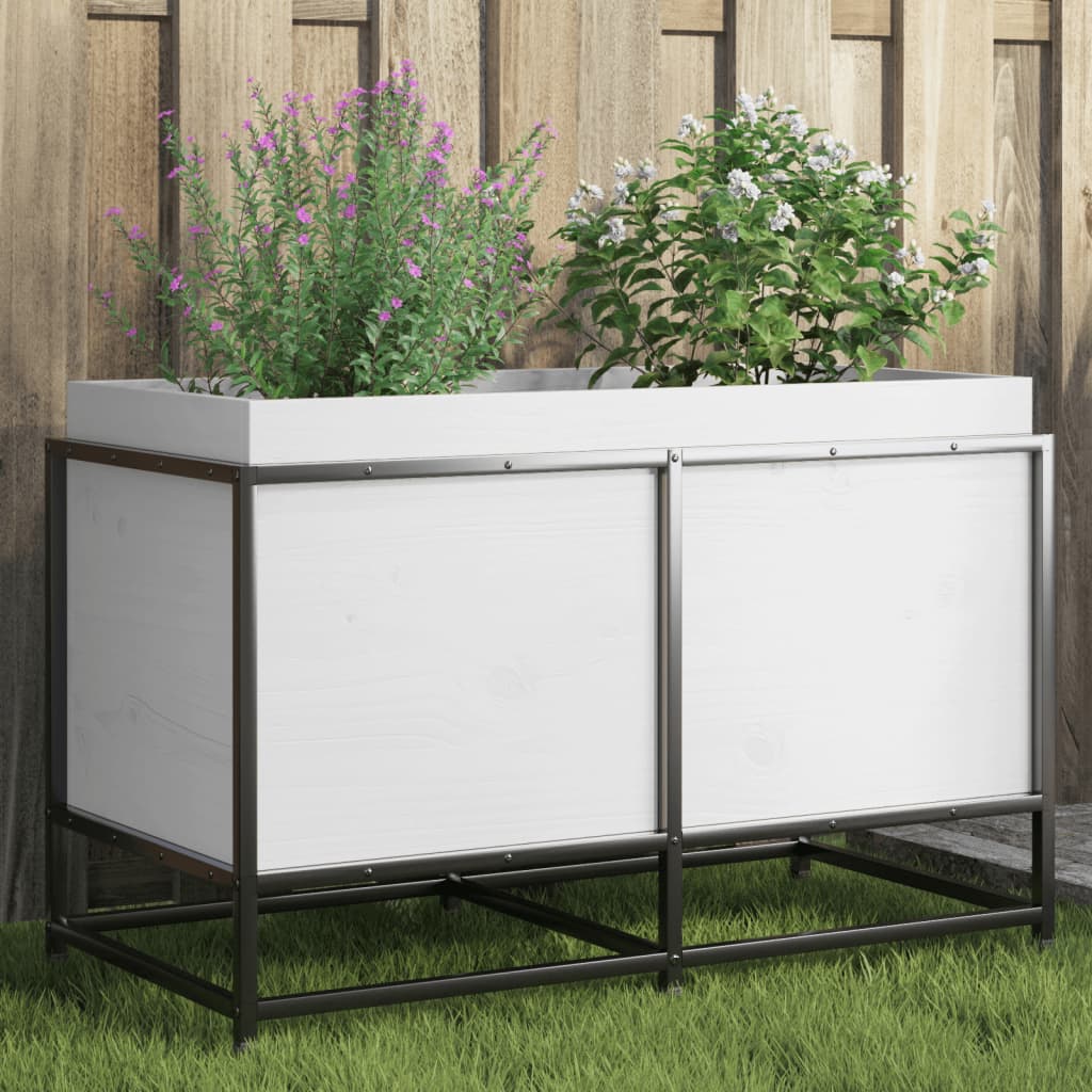 Vidaxl Planning Box 80x40x50 cm Solid fyrretræ hvid